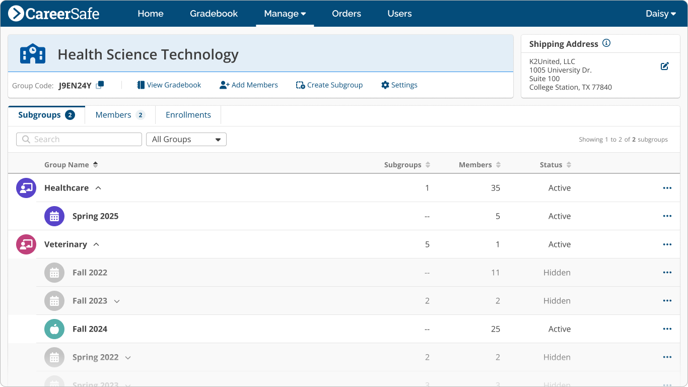 NexGen Group Management screenshot