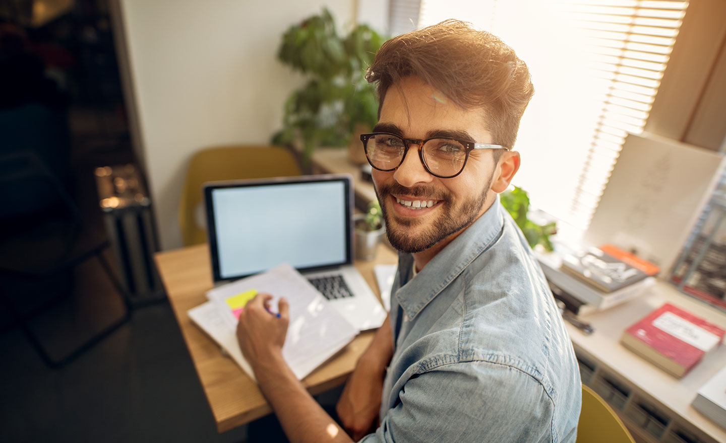 Time management planning on laptop